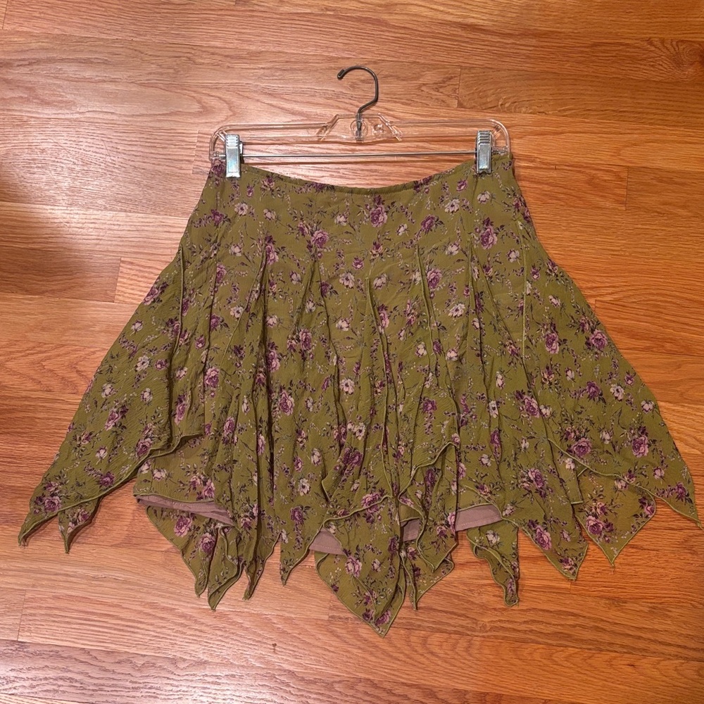 Betsey Johnson Olive Floral Mini Skirt